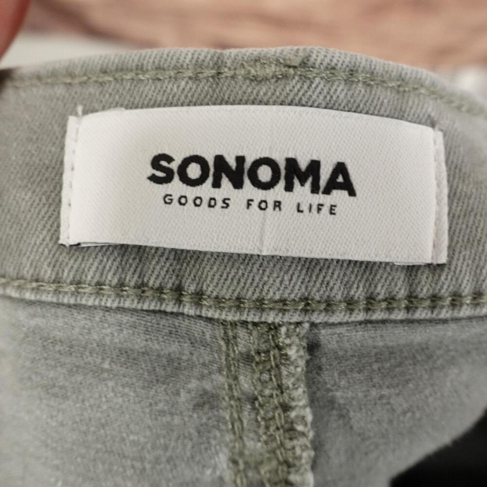 Sonoma Goods For Life Girlfriend Jeans Womens 12 Green Med Wash Stretch 34x25.5 - Picture 7 of 10
